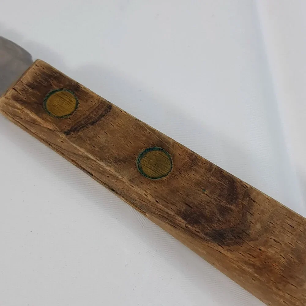 Vintage Robinson Stainless Serrated‎ Curved Grapefruit Knife Wood Handle USA